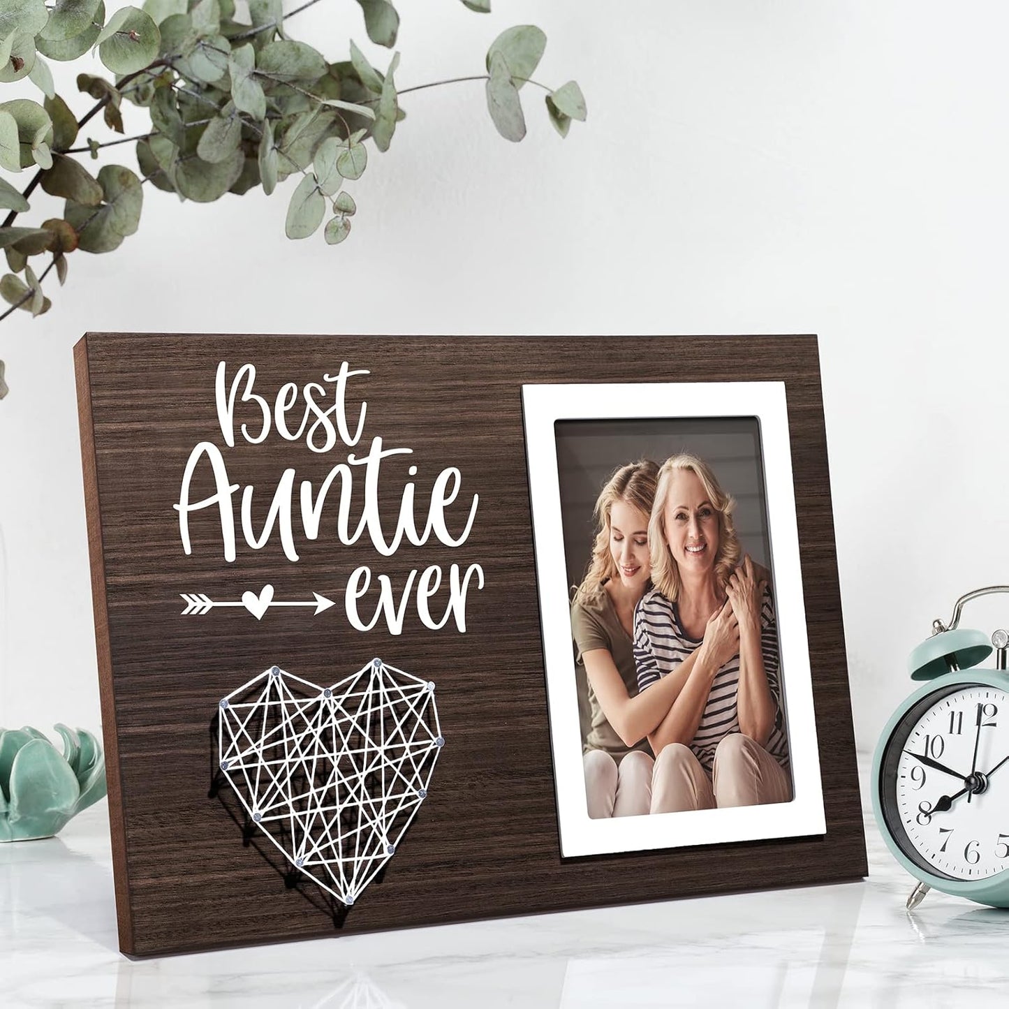 Aunt Gifts from Niece Nephew - Mothers Day Picture Frame, Best Aunt Ever Auntie Gift, Birthday Photo Frame for Women - 4X6 Photo
