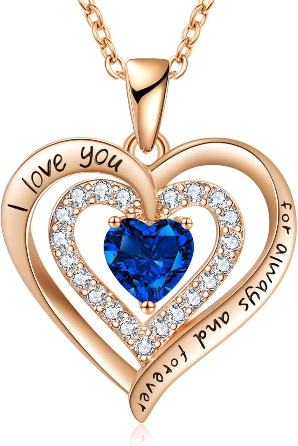 Necklaces for Women Birthstone Heart Necklace Jewelry for Wife Girlfriend Woman Necklace