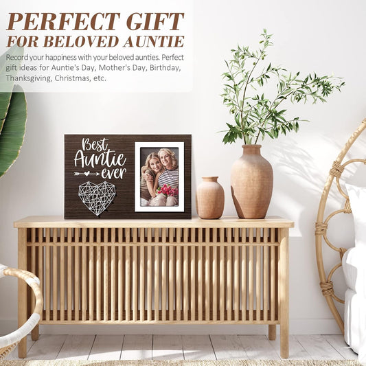Aunt Gifts from Niece Nephew - Mothers Day Picture Frame, Best Aunt Ever Auntie Gift, Birthday Photo Frame for Women - 4X6 Photo